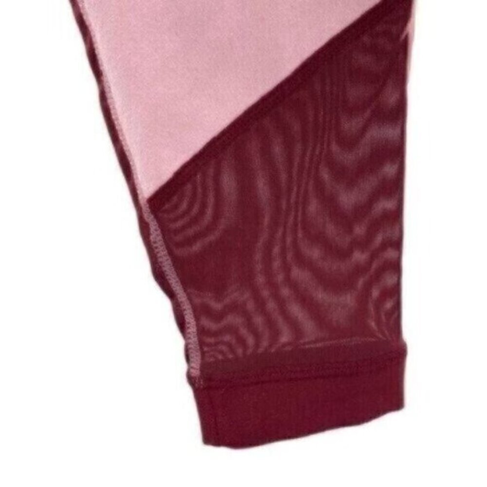 Fabletics Mid Rise Pink Rose Colorblock Leggings - Picture 8 of 14